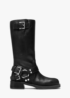 michael kors crosby leather moto boot