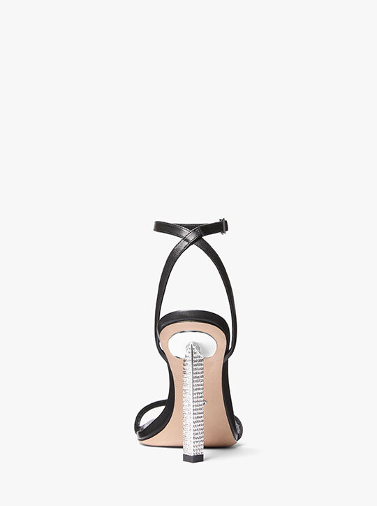 michael kors halle leather sandal