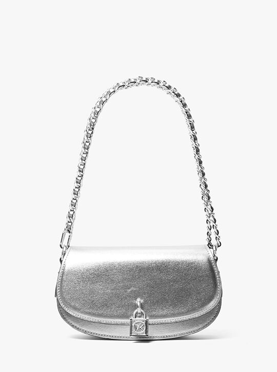 Mila Small Metallic Leather Shoulder Bag