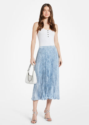 michael kors printed iridescent georgette skirt