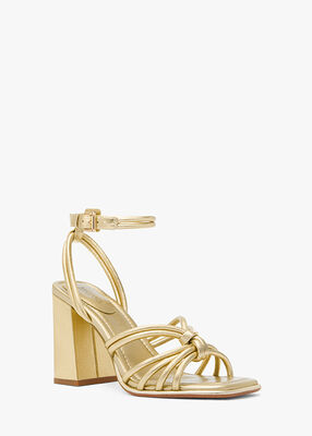 michael kors astra metallic leather sandal