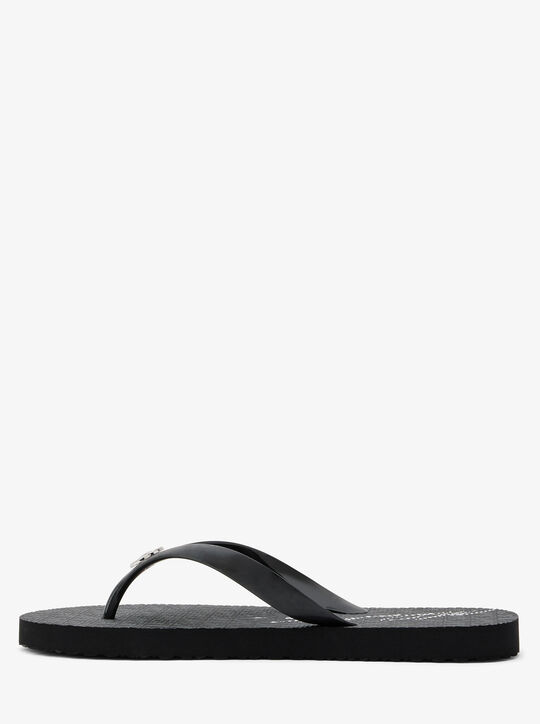 michael kors logo pvc flip flops