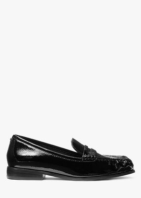 michael kors carlson crackled patent leather loafer