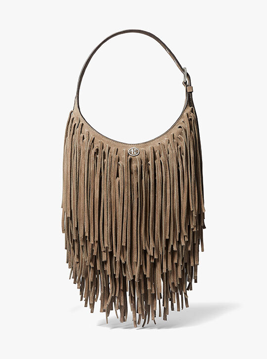 Michael kors discount suede fringe bag