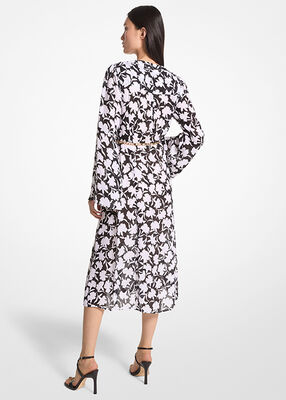 michael kors floral georgette midi dress