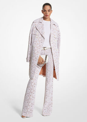 michael kors corded floral lace trench coat