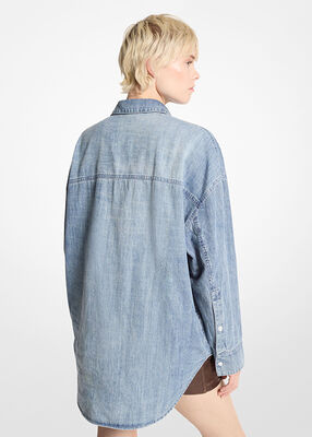 michael kors oversized chambray shirt