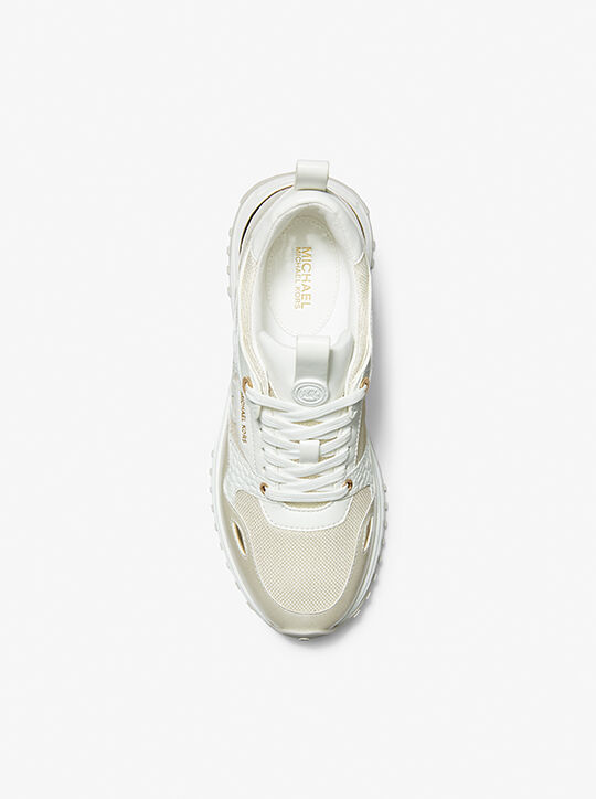 Theo Metallic Canvas and Leather Trainer