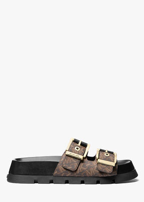 Colby Empire Monogram Flatform Slide Sandal