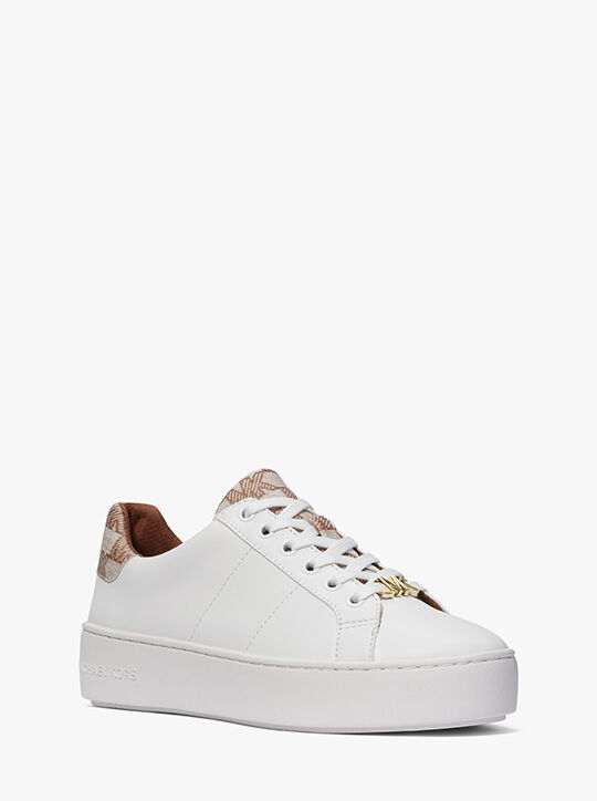 Poppy Faux Leather and Logo Sneaker