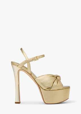 Elena Metallic Leather Platform Sandal