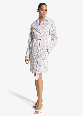 michael kors corded floral lace trench coat