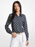 Empire Logo Print Satin Blouse