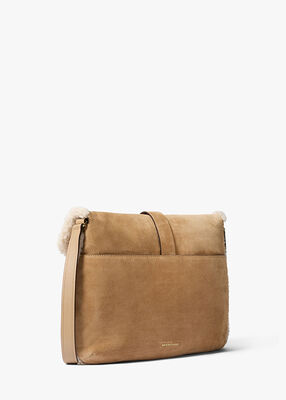 Darrington Large Suede and Shearling Messenger Bag