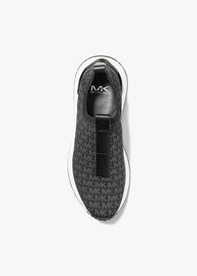 michael kors miles logo jacquard slip on sneaker