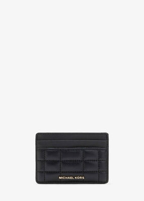 michael kors jet set quilted leather card case