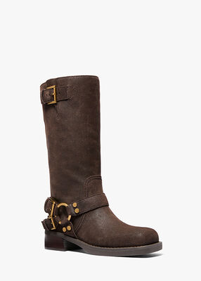 michael kors crosby suede moto boot