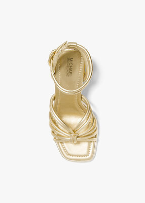 michael kors astra metallic leather sandal