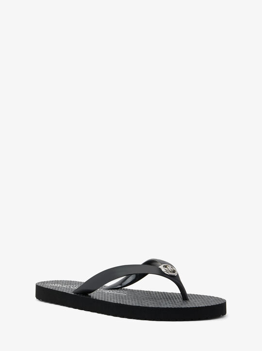 michael kors logo pvc flip flops