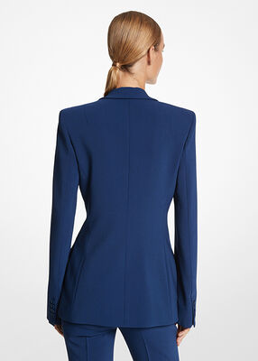 michael kors georgina stretch pebble crepe blazer