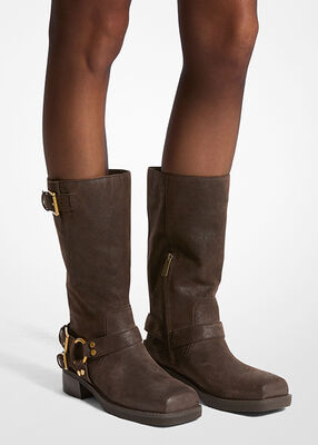 michael kors crosby suede moto boot