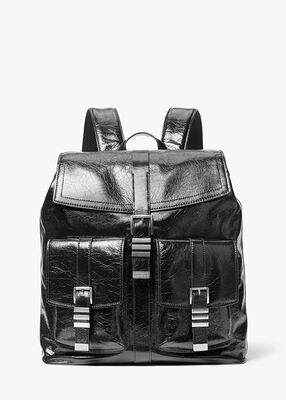 michael kors darrington large crackled leather backpack