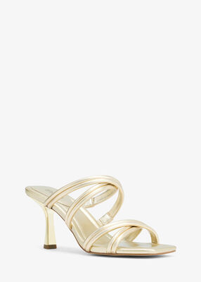 michael kors corrine metallic leather sandal