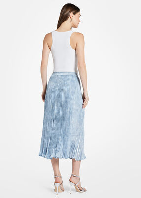 michael kors printed iridescent georgette skirt