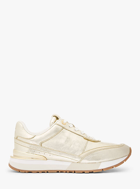 Nova Crackled Metallic Leather Trainer