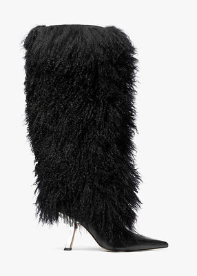 michael kors luna shearling and leather boot