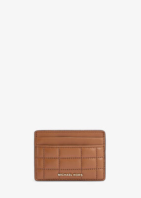 michael kors jet set quilted leather card case