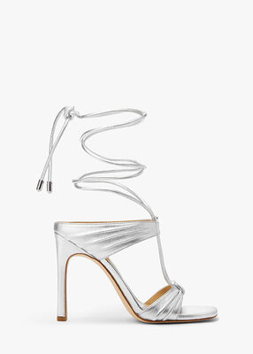 michael kors gabriella metallic leather lace up sandal