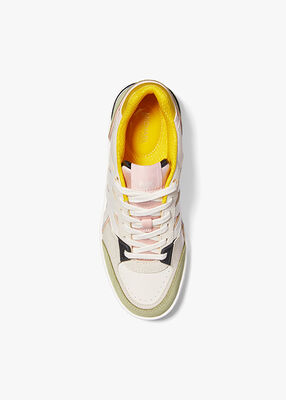 michael kors rebel color block leather and mesh sneaker