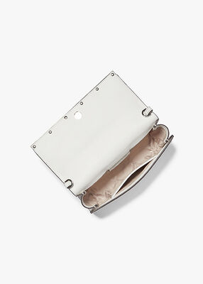 Mona Large Saffiano Leather Clutch