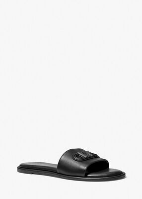 Saylor Embossed Leather Slide Sandal