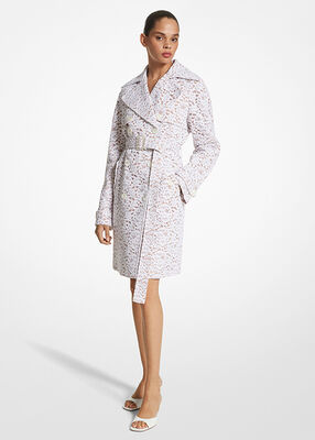 michael kors corded floral lace trench coat