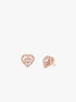 Michael Kors 14K Rose Gold Tapered Baguette Heart Stud Earrings