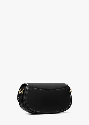 michael kors mila small topstitched leather shoulder bag