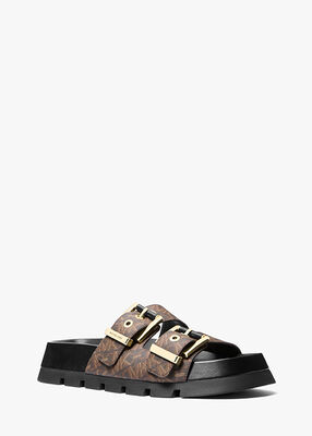 Colby Empire Monogram Flatform Slide Sandal