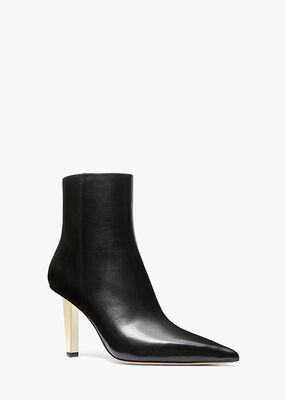 michael kors halle leather ankle boot