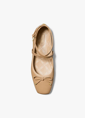 michael kors collette leather ballet flat