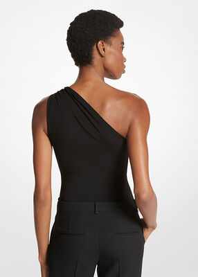 michael kors matte jersey one shoulder bodysuit