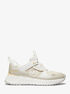 Theo Metallic Canvas and Leather Trainer