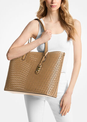 Eliza Extra-Large Woven Leather Tote Bag