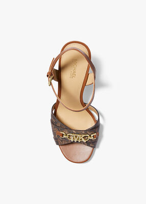 michael kors tiffanie empire signature logo sandal