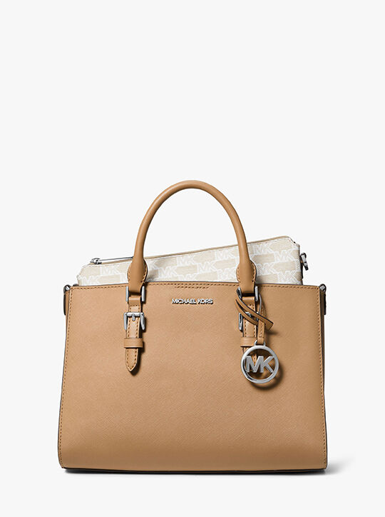 Charlotte Medium 2-in-1 Saffiano Leather and Logo Tote Bag