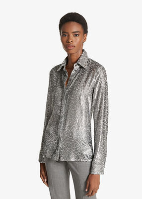 Hansen Leopard Metallic Fil Coupé Shirt