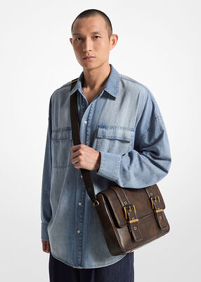 Colby Burnished Leather Messenger Bag