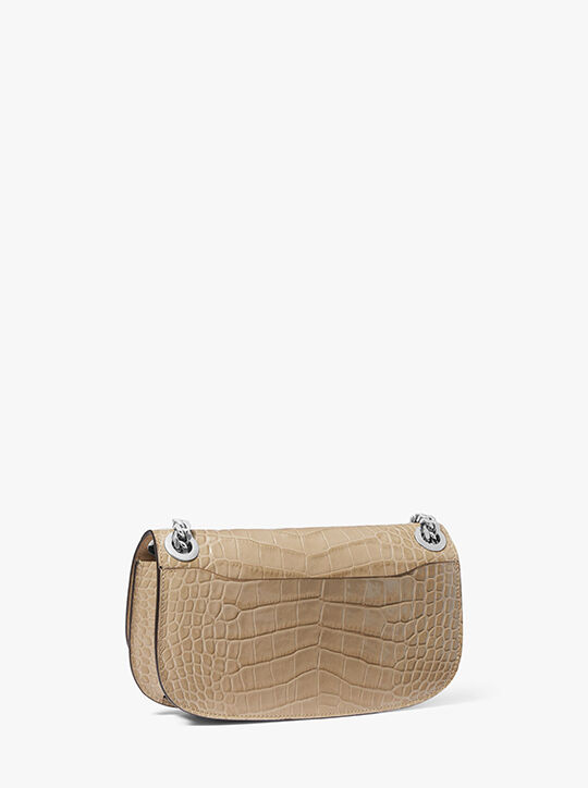 Christie Mini Crocodile Embossed Leather Envelope Bag