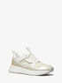 Theo Metallic Canvas and Leather Trainer